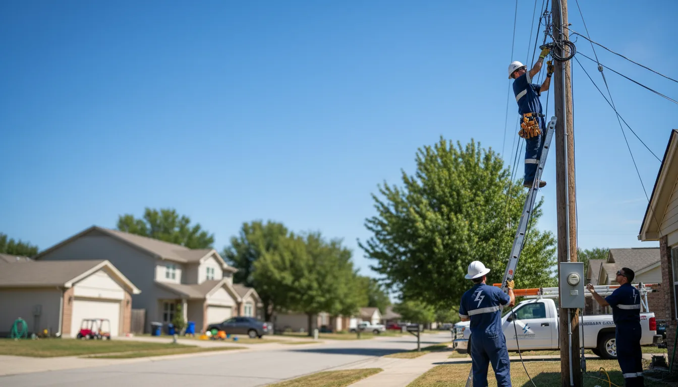 Residential electrician providing installation services in Edna, TX